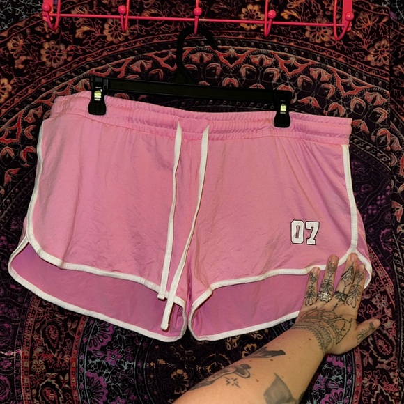 Harper&Ivy Pink Athletic Shorts with Drawstring Waist - Picture 2 of 5